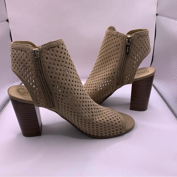 Circus NY by Sam Edelman open toe cut out heel sandals size 8.5 beige - Picture 9 of 10
